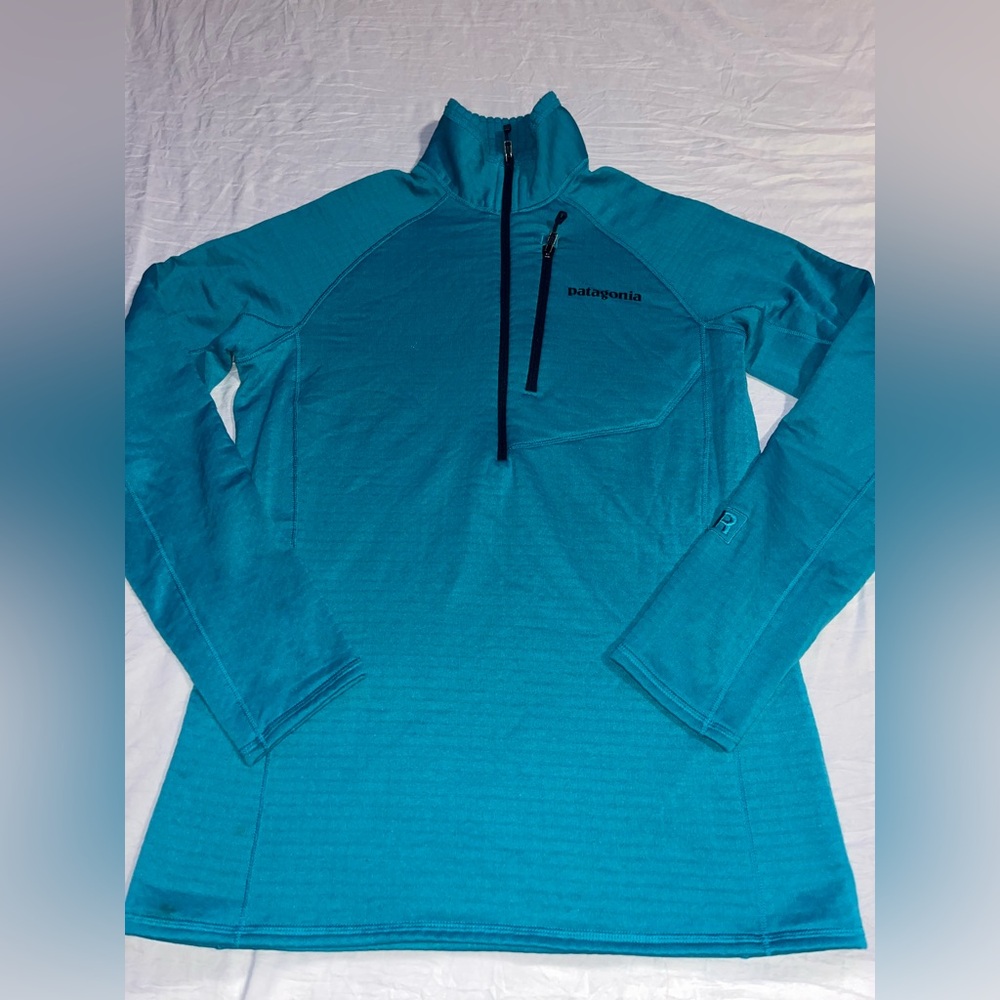 Patagonia Womens XS R1 Pullover Regulator Polartec Fleece 1/2 Zip Teal